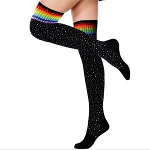 Sexy Bling Sparkly Rhinestone Over The Knee Socks
